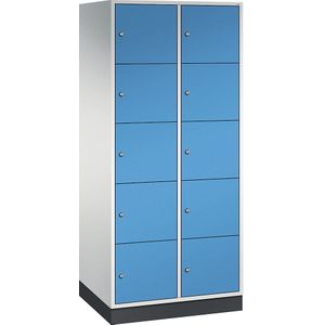 C+P Vijfvoudige locker Intro, 2 compartimenten, lichtgrijs / lichtblauw, b x d = 820 x 600 mm