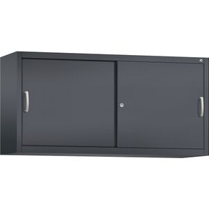 C+P ACCURADO opzetkast met schuifdeuren, 2 legborden, h x b x d = 790 x 1600 x 400 mm, zwartgrijs