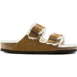 Birkenstock Arizona Shearling Dames Slippers Mink Regular-fit | Bruin | Suède | Maat 43