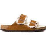 Slipper Birkenstock Unisex Arizona Shearling Suede Mink Narrow-Schoenmaat 38