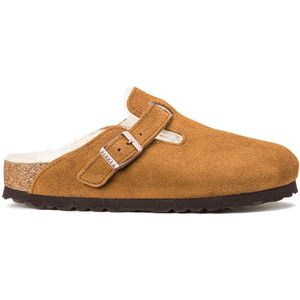 Klomp Birkenstock Unisex Boston Shearling Suede Mink Narrow-Schoenmaat 45