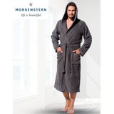 Morgenstern - Badjas - Grijs - 100% Badstof Katoen - Capuchon, 2 Zakken, Oeko-Tex Gecertificeerd