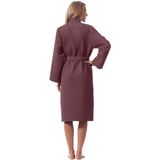 Morgenstern - Badjas - Bordeaux Rood - 100% Katoen - Wafel