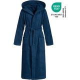 Morgenstern - Badjas - Donkerblauw - 100% Badstof Katoen - Dames - Capuchon