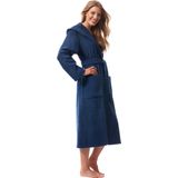 Morgenstern - Badjas - Donkerblauw - 100% Badstof Katoen - Dames - Capuchon