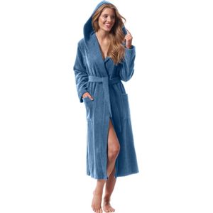 Morgenstern - Badjas - Jeans-Blauw - 100% Badstof Katoen - Dames