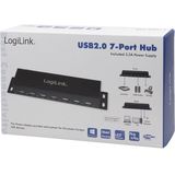 LogiLink - UA0148 - USB 2.0 Hub - Zwart - 4 Poorten - 480 Mbit/s