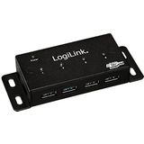 Logilink - Usb 3.0 4 Port Hub - Zwart - USB 3.0 - Inclusief USB Kabel