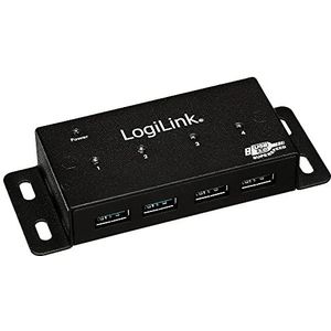 Logilink - Usb 3.0 4 Port Hub - Zwart - USB 3.0 - Inclusief USB Kabel