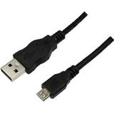 LogiLink - 5m USB A-USB Micro B - USB 2.0 Kabel - Zwart - Kunststof