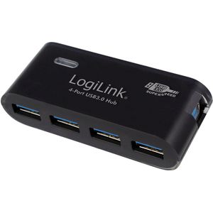 LogiLink - HUB 4x USB 3.0 - Zwart - USB Hub - 4 Poorten