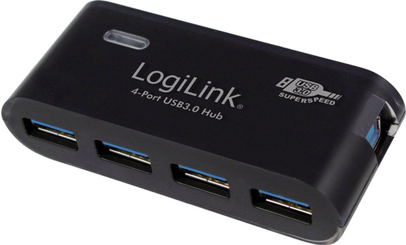 LogiLink - HUB 4x USB 3.0 - Zwart - USB Hub - 4 Poorten