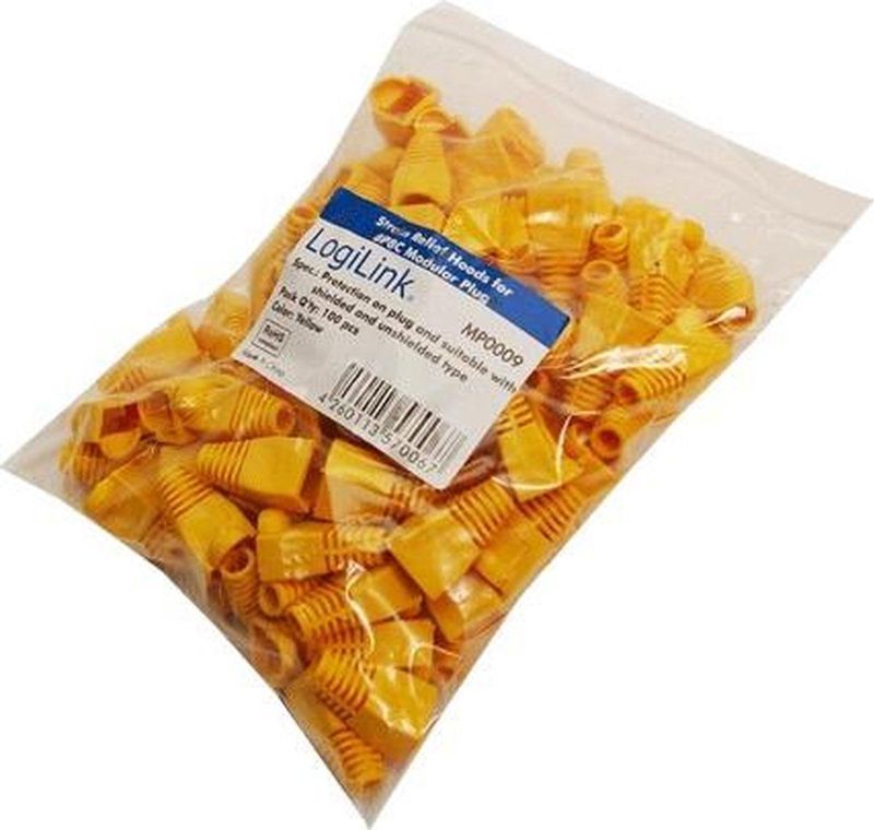 Rj45 Yellow Boot/Kink Protection Sleeve 5,88Mm - 100-Pack