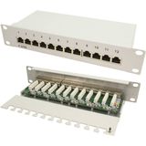 Patch Panel - 10 Inch - 12x RJ45 - CAT6 - STP - Grijs - 1U