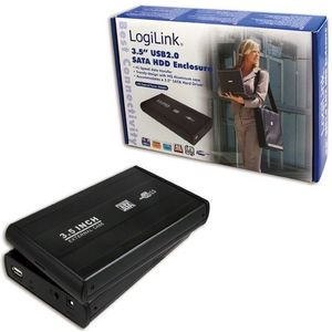 Logilink UA0082 Externe behuizing voor 8,9 cm (3,5 inch), USB2.0, SATA,Zwart.