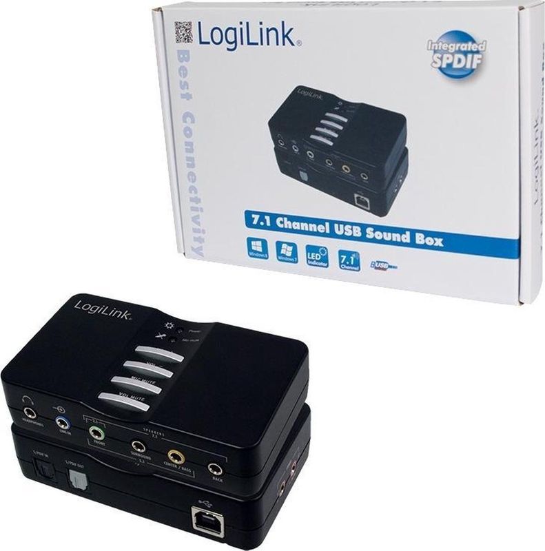 LogiLink Sound Box 7.1 (USB 2.0 - Geluidskaar - Zwart