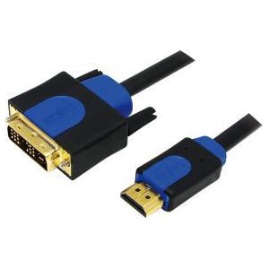 LogiLink CHB3101 DVI naar HDMI zwart/blauw 1m