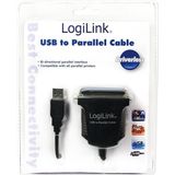LogiLink - AU0003C - USB A - Parallel - Zwart - 1,5 m