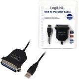 LogiLink - AU0003C - USB A - Parallel - Zwart - 1,5 m