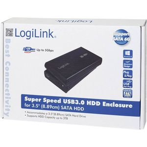 LogiLink UA0107 USB 3.0 box voor 3,5 inch SATA harde schijf, zwart