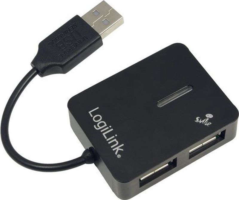LogiLink - UA0139 - USB Hub - Zwart - USB 2.0 - 4-Port