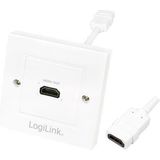 LogiLink - HDMI Wandcontactdoos - HDMI Aansluiting - 0.07 m - Hoogwaardige Kwaliteit