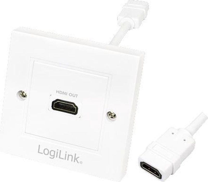 LogiLink - HDMI Wandcontactdoos - HDMI Aansluiting - 0.07 m - Hoogwaardige Kwaliteit