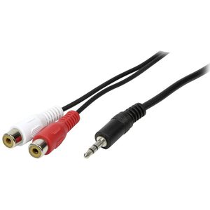 LogiLink CA1047 Cinch / Jackplug Audio Aansluitkabel 0.20 m Zwart (mat)