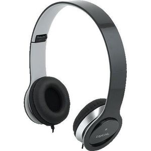 LogiLink HS0028 stereo hoofdtelefoon met microfoon, 3,5 mm jackstekker, zwart