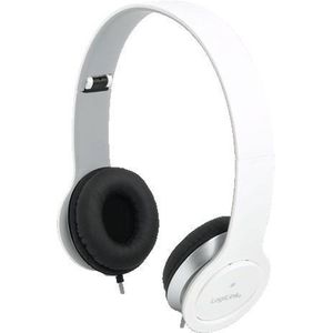 LogiLink HS0029 stereo hoge kwaliteit headset met microfoon en verstelbare + inklapbare beugels, wit één maat