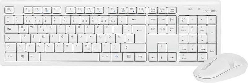 LogiLink - ID0104W - Draadloos Toetsenbord-/Muisset - Wit - 2,4 GHz