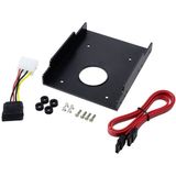 2,5'' SATA HDD/SSD naar 3,5'' Slot Montage Frame - Zwart - Inclusief Kabels