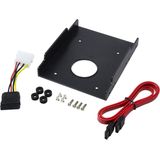 2,5'' SATA HDD/SSD naar 3,5'' Slot Montage Frame - Zwart - Inclusief Kabels