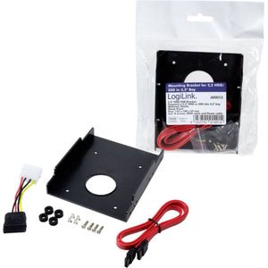 2,5'' SATA HDD/SSD naar 3,5'' slot montage frame inclusief kabels / zwart