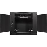 LogiLink - W09F64B - Wandkast Rack - Donkergrijs - Stalen Frame, Glazen Deur, Max. 30 kg