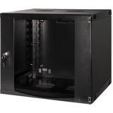 LogiLink - W09F64B - Wandkast Rack - Donkergrijs - Stalen Frame, Glazen Deur, Max. 30 kg