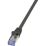 LogiLink CQ3073S RJ45 Netzwerkkabel, Patchkabel CAT 6a S/FTP 5.00 m Schwarz Flammwidrig, mit Rastnas