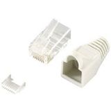 CAT6 Connector met tule en hulpstuk RJ45 - Unshielded 100 stuks - Kabelverbinder - Kabel Connector