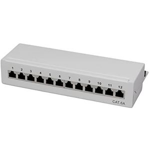 Cat6A 12-poorts patchpaneel RAL 7035 - Server kast