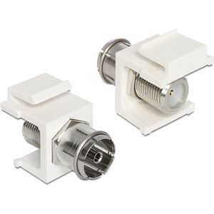 Keystone module F (v) - Coax IEC (v) / wit