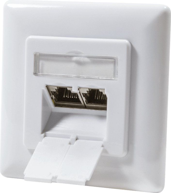 LogiLink - NP0123 - Wandcontactdoos - 2x RJ45 - CAT6A - Afgeschermd - Zink