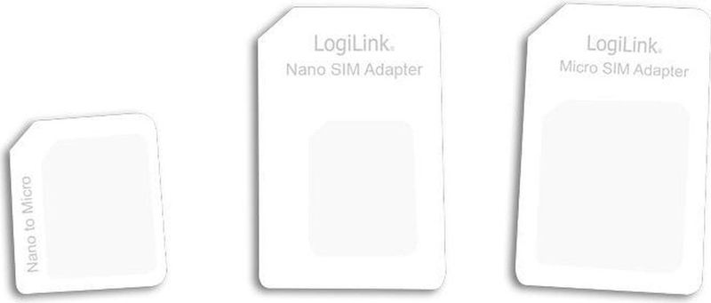 LogiLink - AA0047 - Sim-Kaartadapter - Wit - 3 Stuks