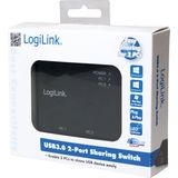 LogiLink USB Schakelaar - 2 Poorten - USB 3.2 Gen 1 - Zwart