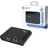 LogiLink USB Schakelaar - 2 Poorten - USB 3.2 Gen 1 - Zwart