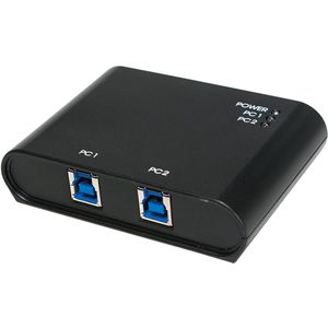 LogiLink USB Schakelaar - 2 Poorten - USB 3.2 Gen 1 - Zwart