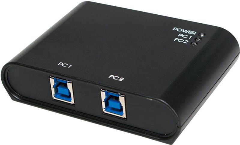 LogiLink USB Schakelaar - 2 Poorten - USB 3.2 Gen 1 - Zwart