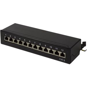 LogiLink - NP0017A - Server Accessoires - Grijs - Patchpaneel Cat.6 STP 12 Poorten