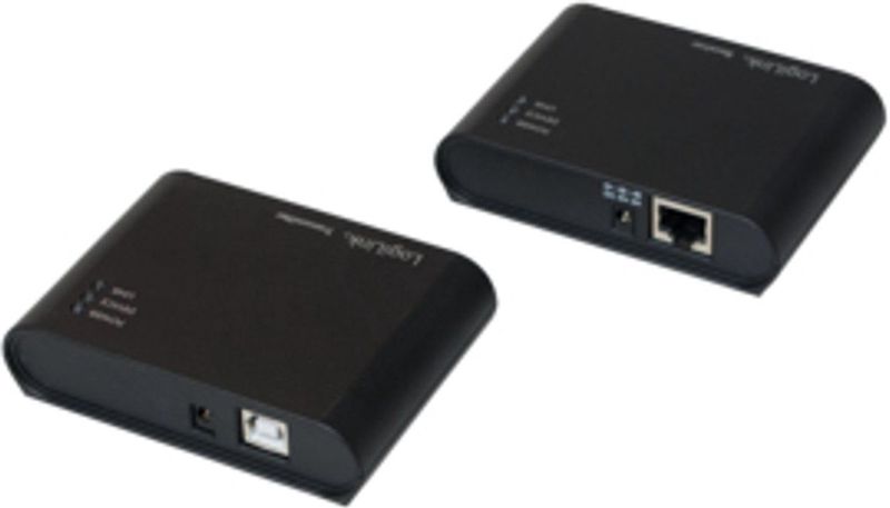 Logilink - UA0230 - USB Extender - Zwart - 4-Port Hub, Tot 50m Bereik, 480 MBit/s
