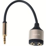 LogiLink CA1100 LogiLink - Audio-Splitter - Stereo Mini-Klinkenstecker weiblich zu Stereo Mini-K Jackplug Audio Adapter [1x Jackplug male 3,5 mm - 2x Jackplug