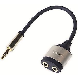 LogiLink CA1100 Jackplug Audio Adapter [1x Jackplug male 3,5 mm - 2x Jackplug female 3,5 mm] Zwart